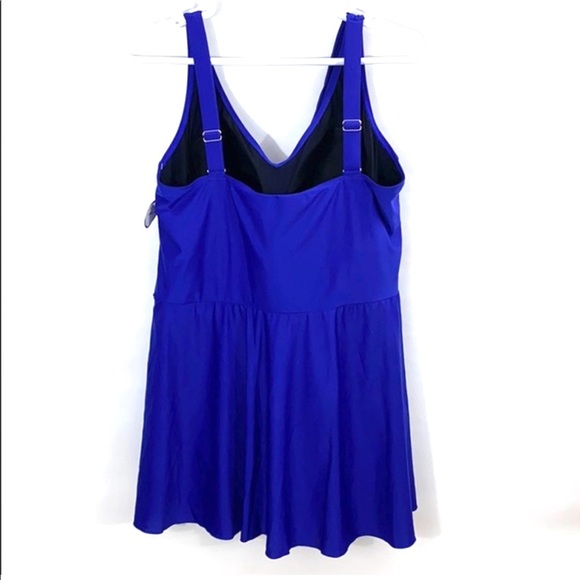 Swimsuits For All Plus Royal Blue Swim Dress - Picture 8 of 12